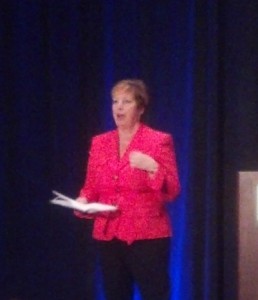 NCRA President Nancy Varallo gives her welcoming address at TechCon.