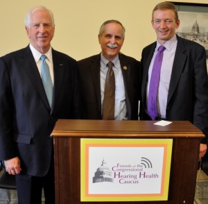 Rep. Mike Thompson, Rep. David McKinley, and Andy Bopp, HIA, at the Friends of the Congressional Hearing Health Caucus reception