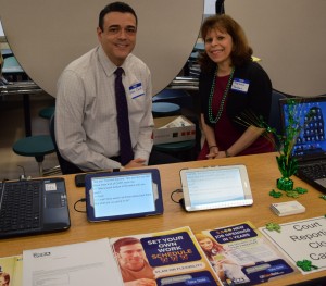 two NCRA members presenting at a career fair