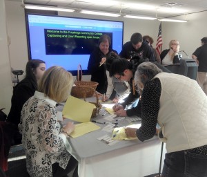 Signing in at the Tri-C open house