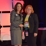 Jan Ballman presents Pat Graves with the 2016 Aurelio Award