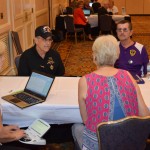 John Domina and Ken Laforge are interviewed by NCRF Chair Nancy Hopp as Donna Urlaub transcribes