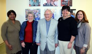 Veterans and court reporters at the kickoff Hard-of-Hearing Heroes event