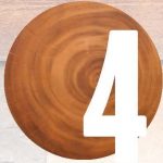 Number 4 overlaid a wooden stump