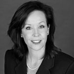 Headshot of an NCRF Major Gifts donor: a black and white image of a woman in professional attire