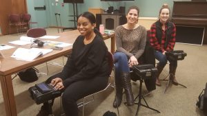 Kendra Jenkins, Jessica Lynn Sekellick and Megan Speed (yes, Speed!), Connecticut A to Z participants discovering the joy of steno