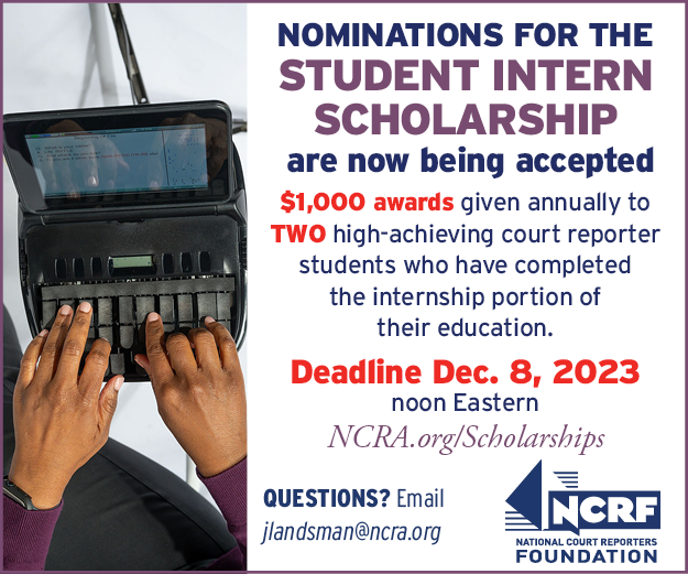 NCRF Student Intern Scholarship ad