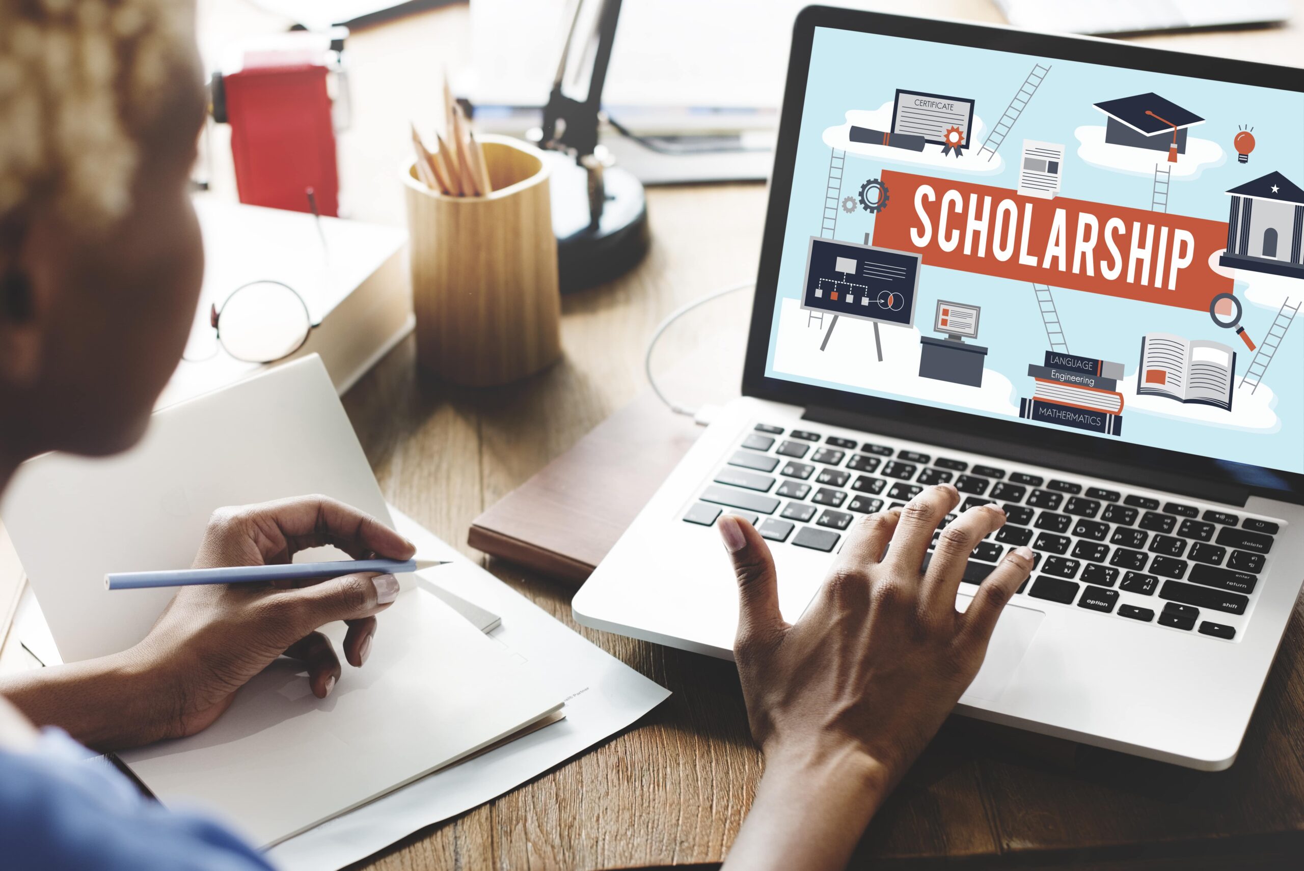 Scholarship on laptop