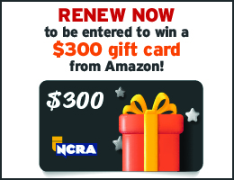 NCRA Membership renewal ad - Amazon gift card