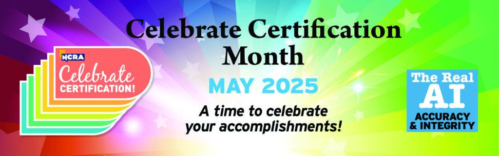Colorful Banner announcing Celebrate Certification Month