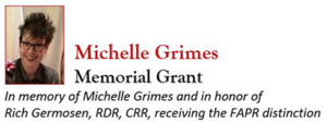 Michelle Grimes Memorial Grant logo with headshot