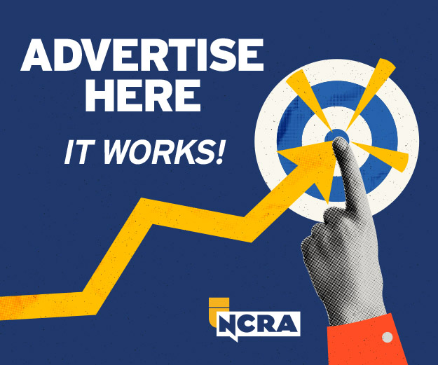 White words on a blue background